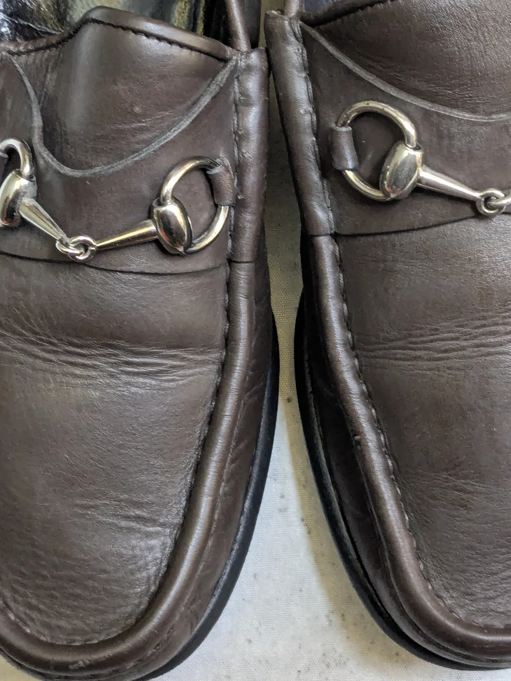 Gucci Horsebit Loafers Brown Leather Men 10.5 43.5